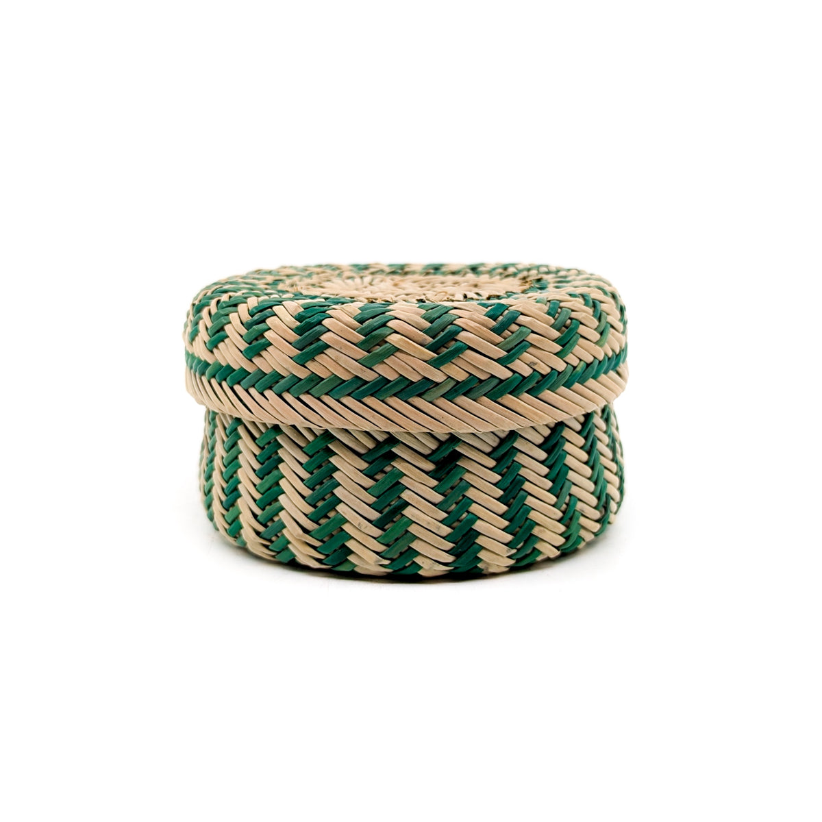 Green Striped Basket