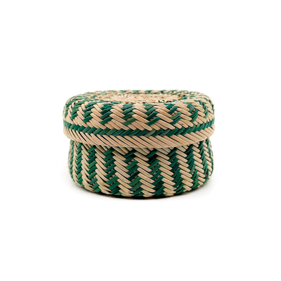 Green Striped Basket