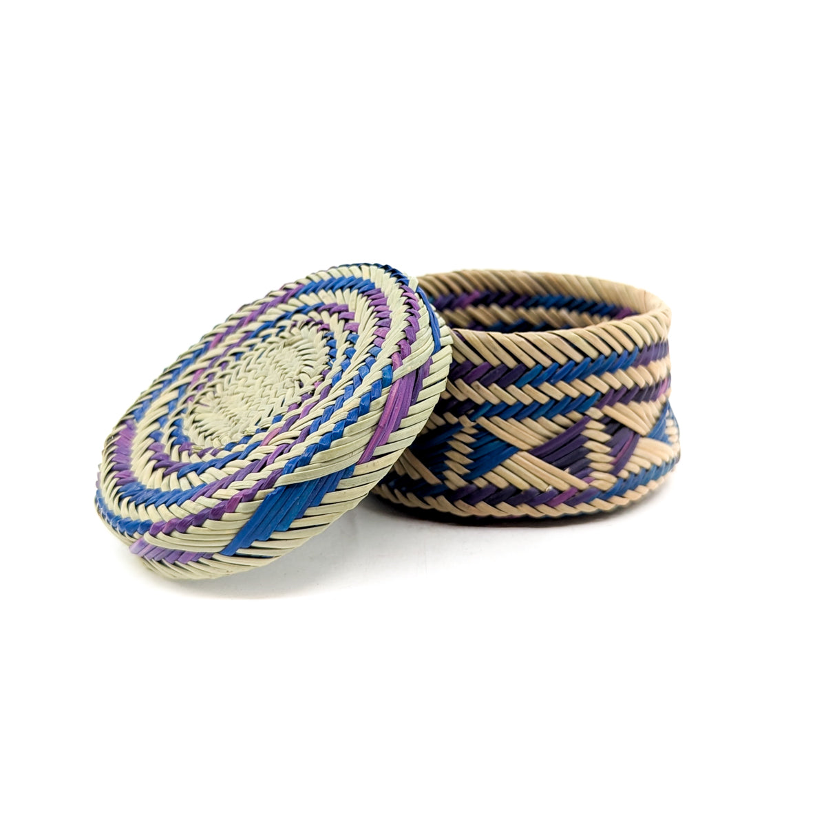 Pine Basket in Cobalt and Purple