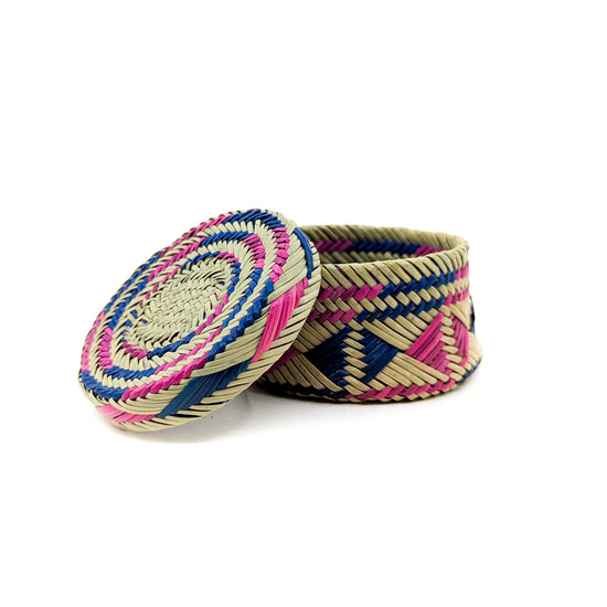 Pine Basket in Pink and Navy