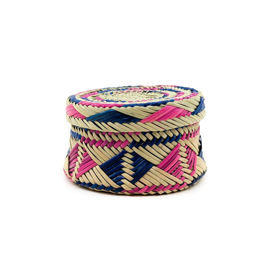 Pine Basket in Pink and Navy