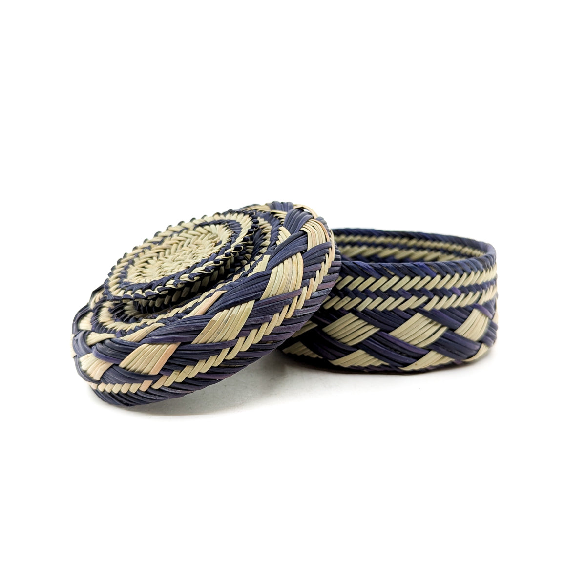 "Fancy Lid" Indigo Basket