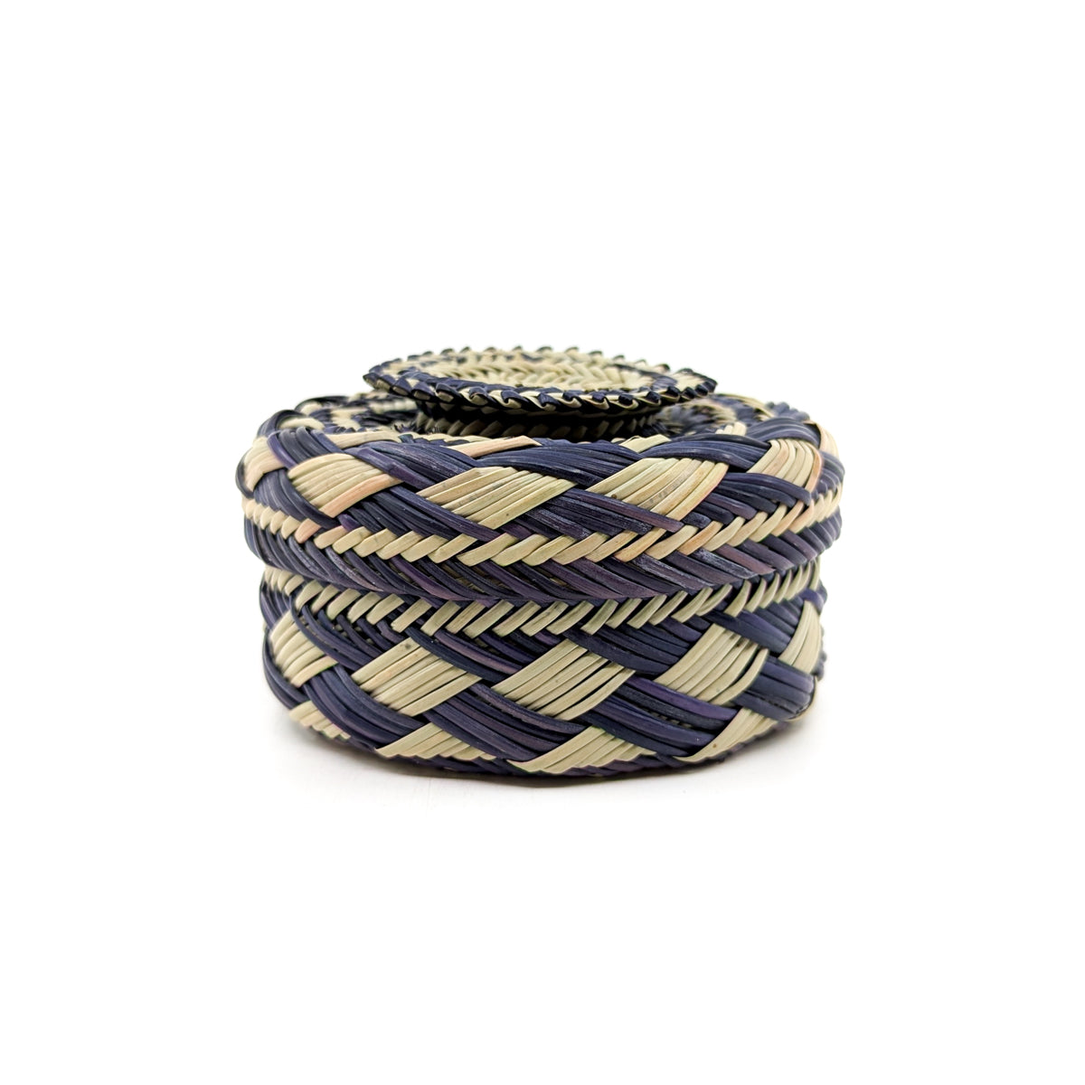 "Fancy Lid" Indigo Basket