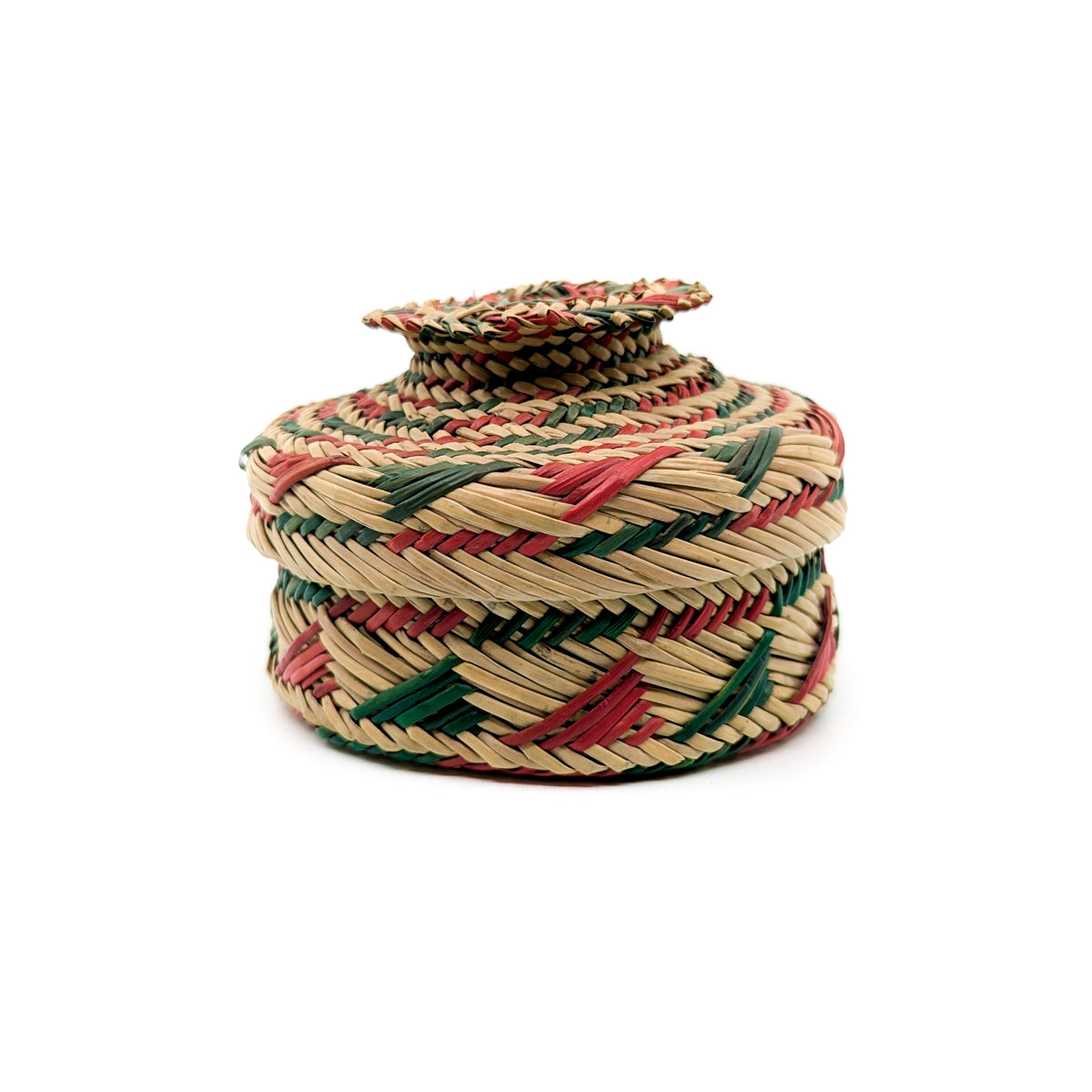 "Fancy Lid" Red and Green Basket
