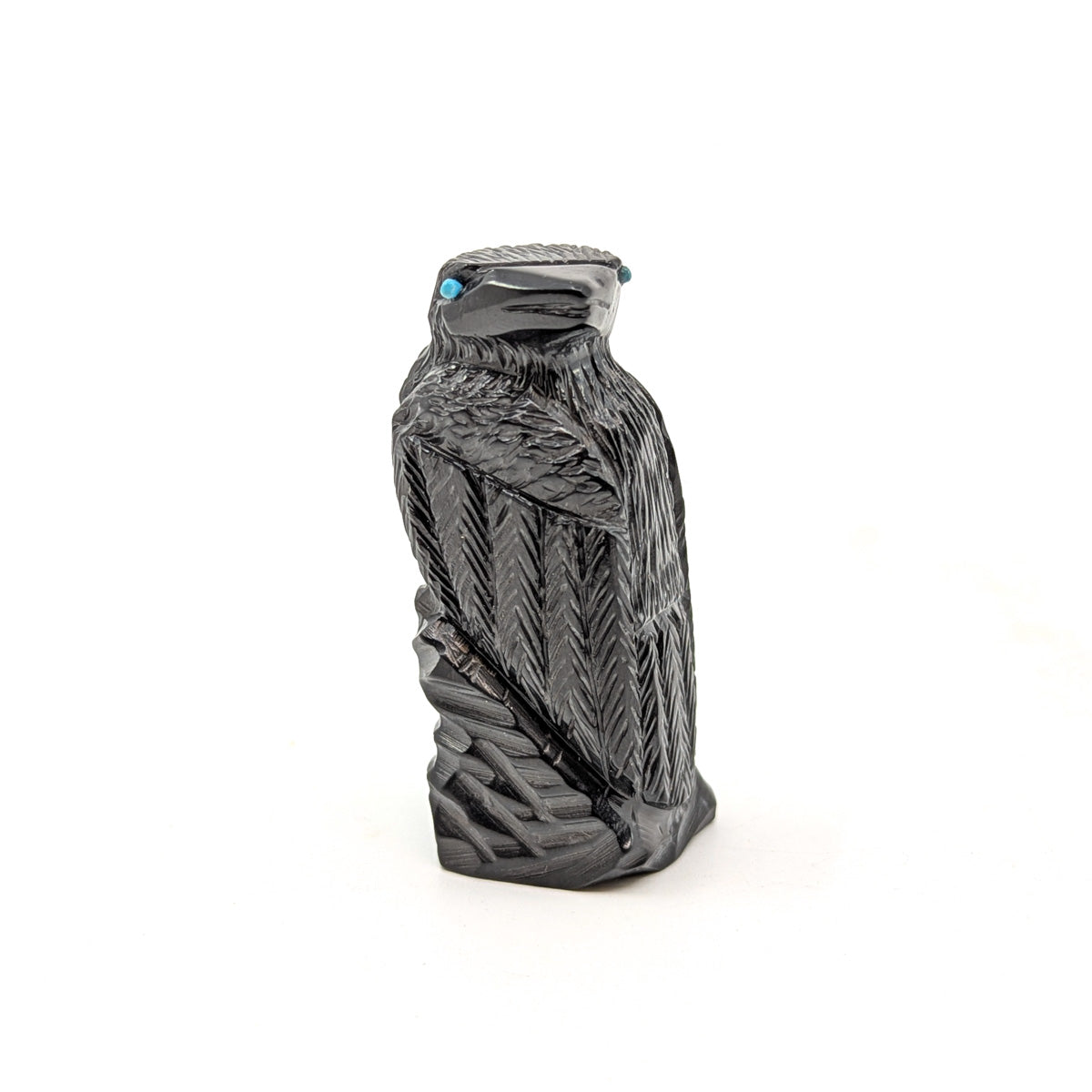 Finely Carved Jet Raven