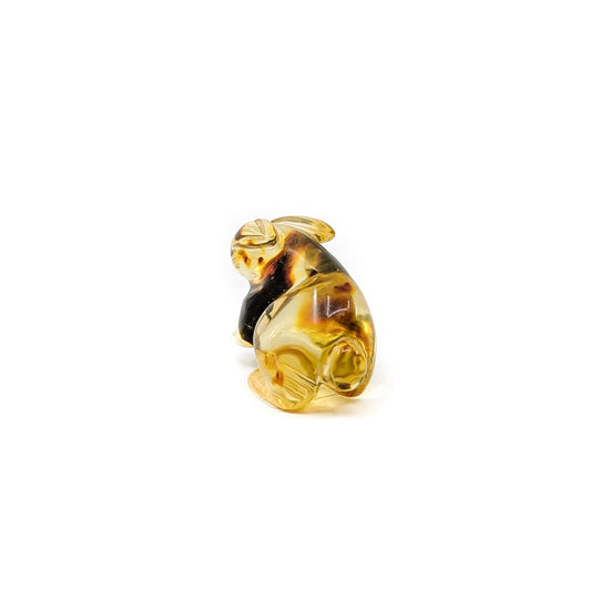 Amber Rabbit Carving by Louisa & Robert Soseeah