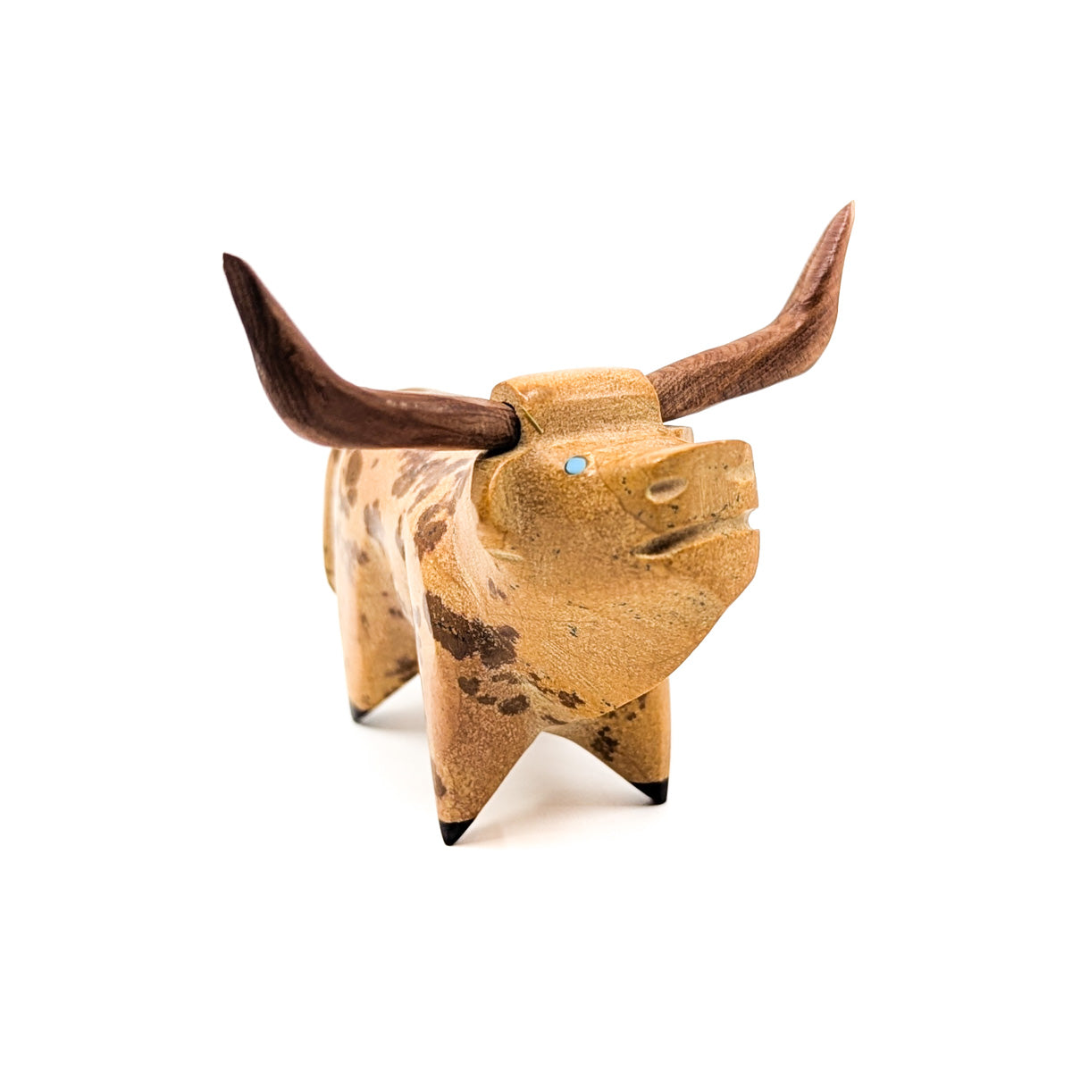 Travertine Bull with Turquoise Eyes