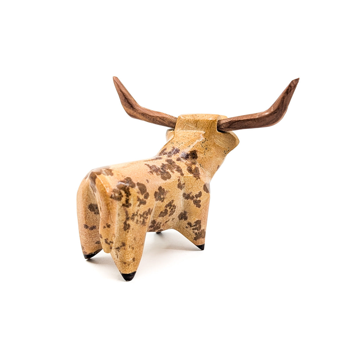 Travertine Bull with Turquoise Eyes