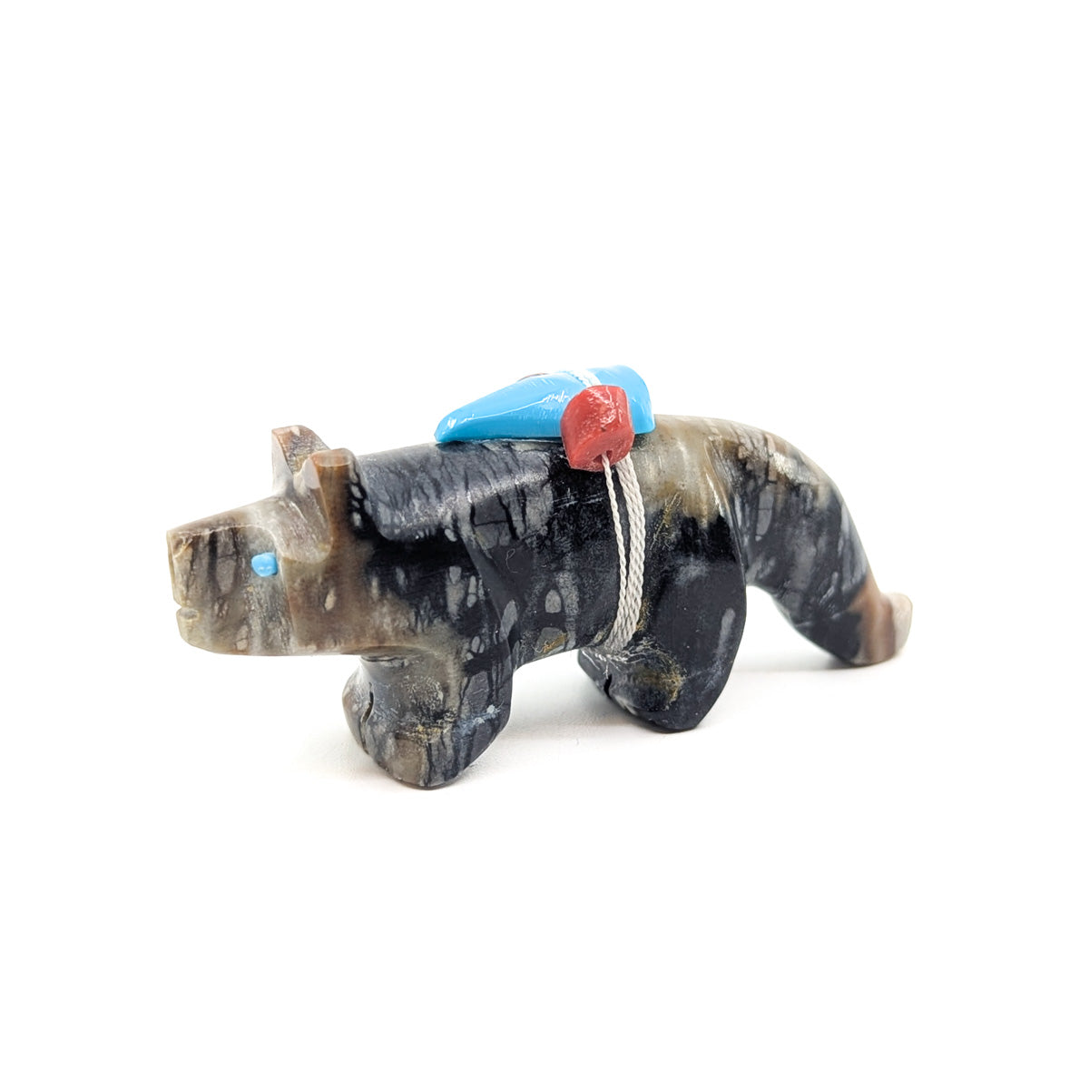 Picasso Marble Lion with Turquoise and Shell Bundle