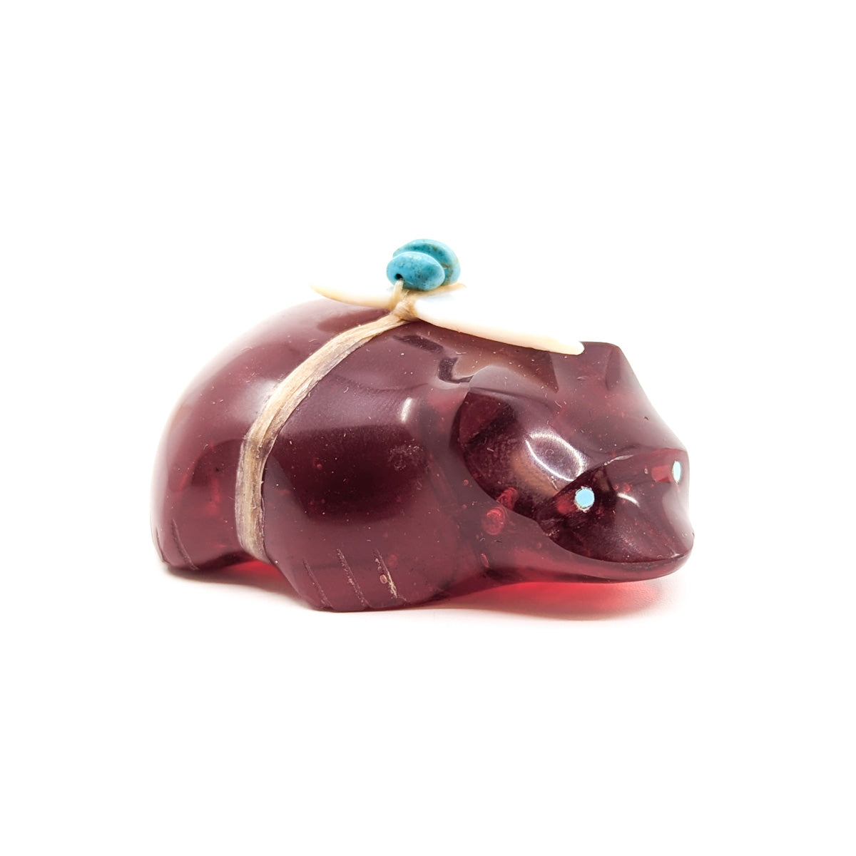 Scarlet Bear with Turquoise and Shell Bundle