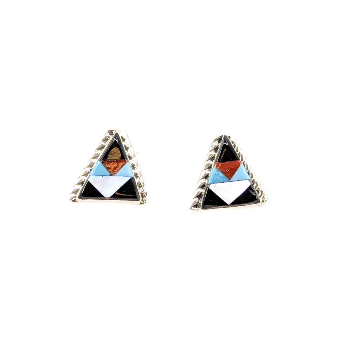 Zuni Multi-color Inlay Triange Post