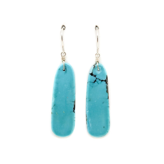 Slender Bright Blue Slab Earring