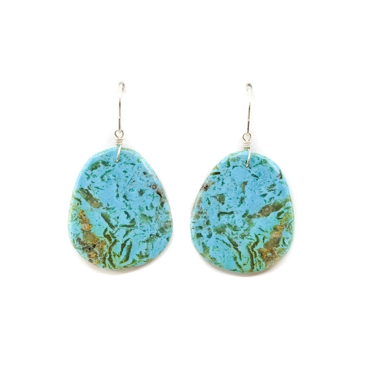 Wide Slab Earrings with Lovely Tan Matrix