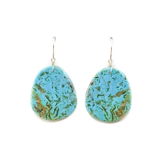 Wide Slab Earrings with Lovely Tan Matrix