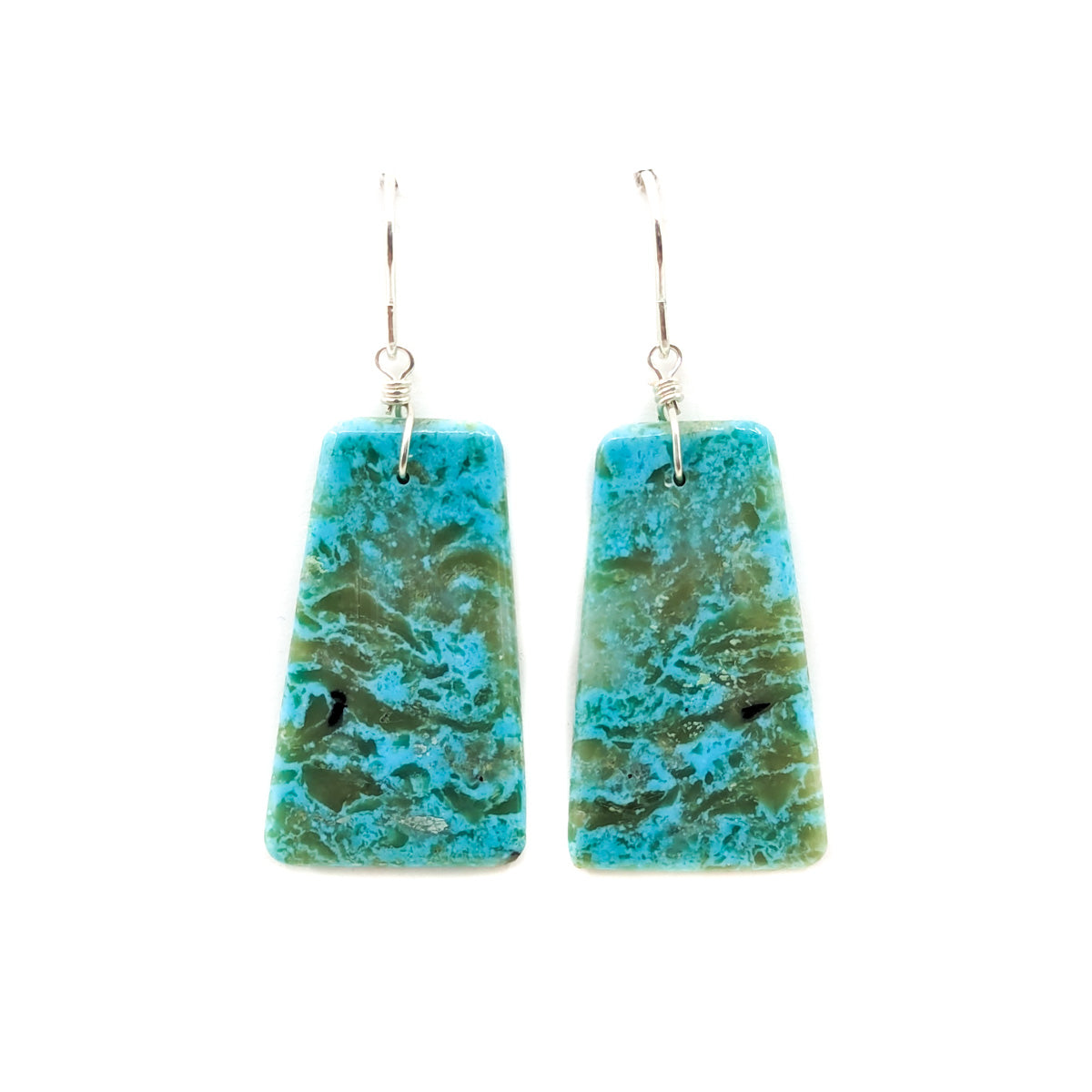 Turquoise Trapezoid Slab Earrings