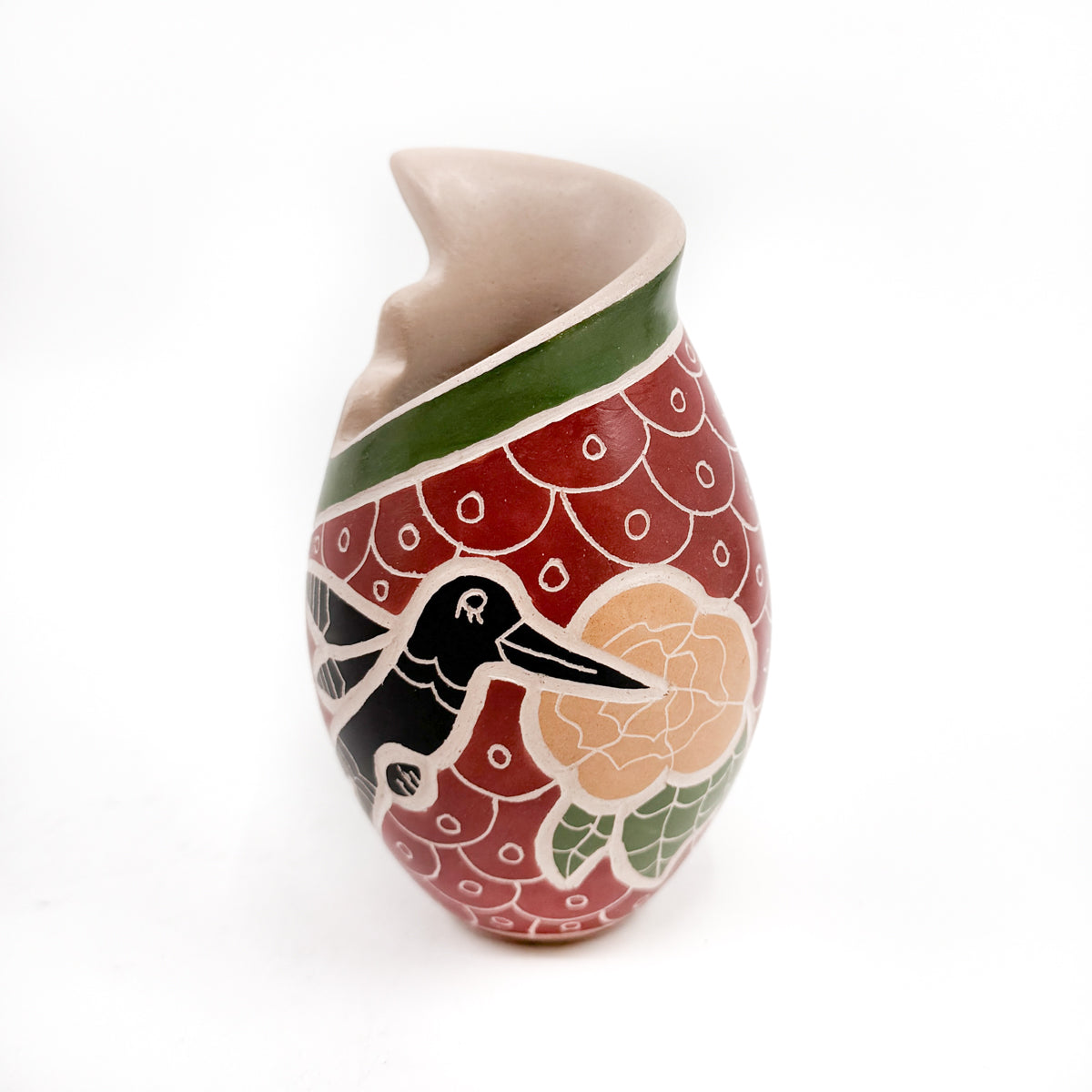 Load image into Gallery viewer, Red Hummingbird Pot with Stepped Opening
