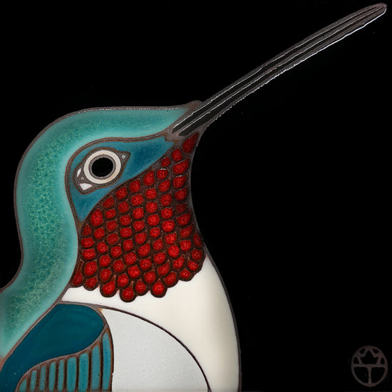 Load image into Gallery viewer, NEW! Wil Taylor Ceramic Tile - Ruby Throated Hummingbird
