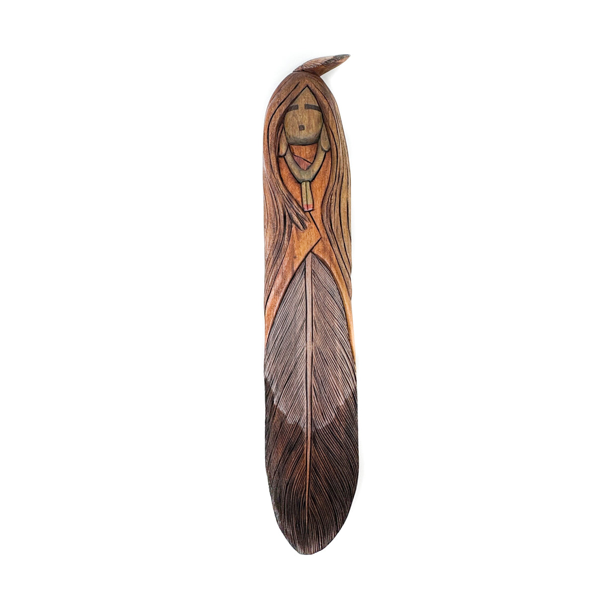 Carved Feather Maiden Wall Hanging