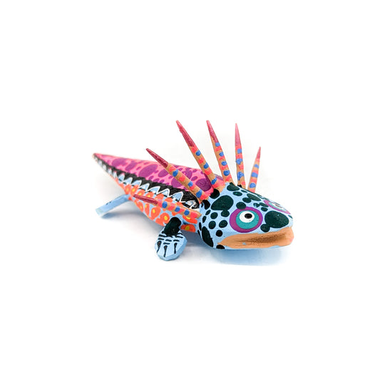 Fuchsia Axolotl with Green Spots