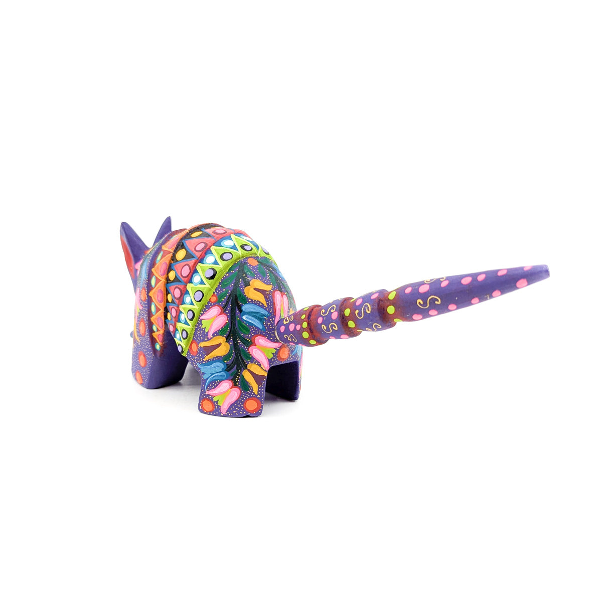Purple Armadillo with Spotted and Floral Detail