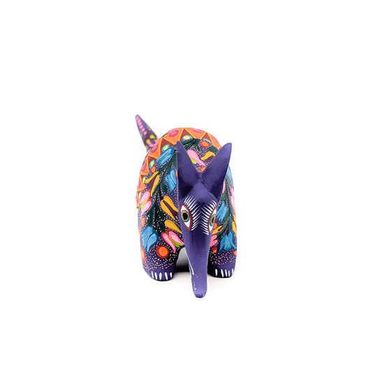 Purple Armadillo with Spotted and Floral Detail