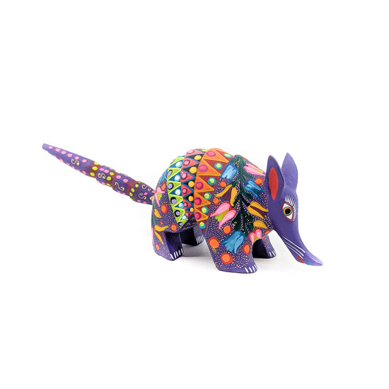 Purple Armadillo with Spotted and Floral Detail