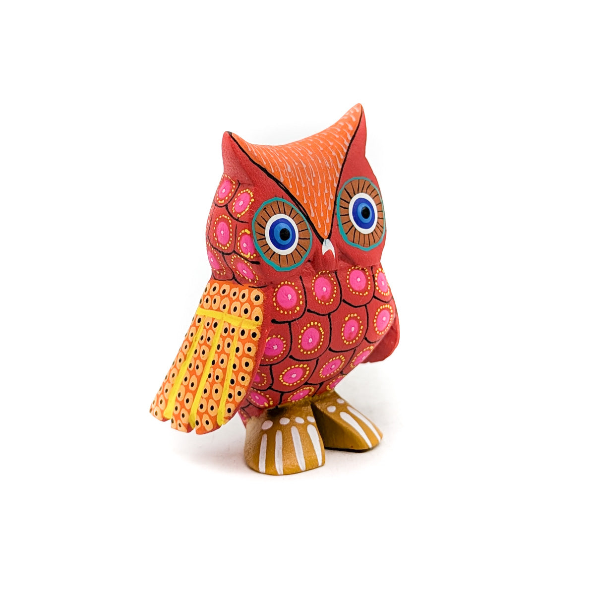 Red and Orange Owl with Pink Dots