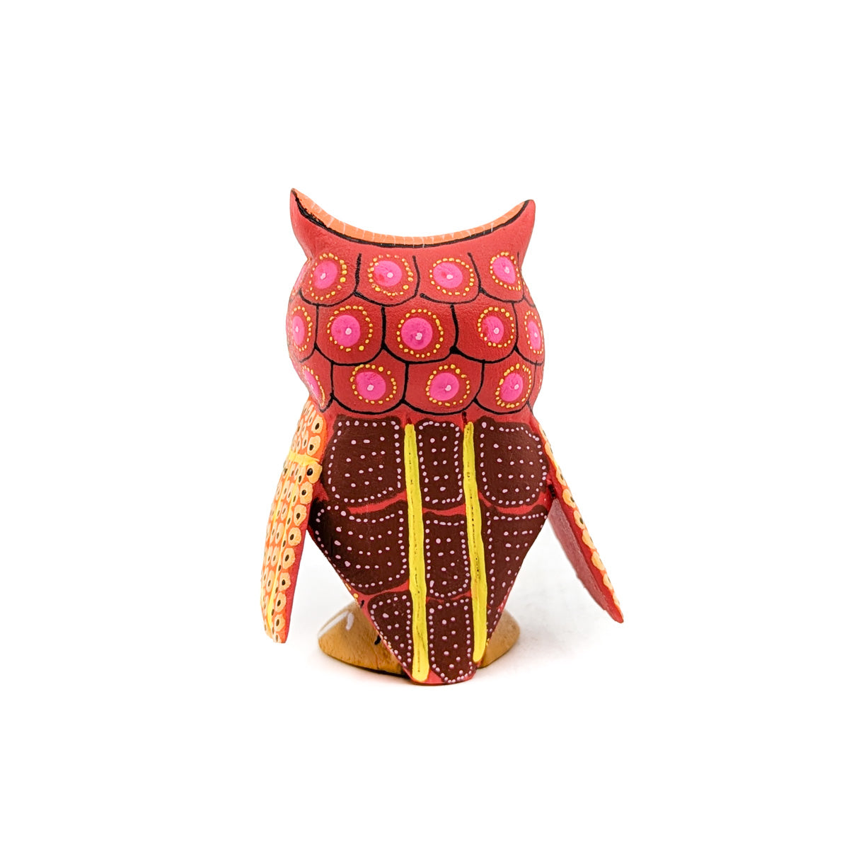 Red and Orange Owl with Pink Dots