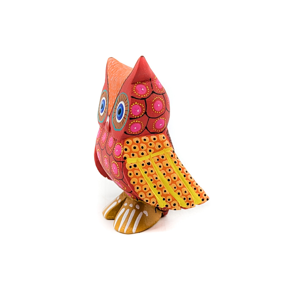 Red and Orange Owl with Pink Dots