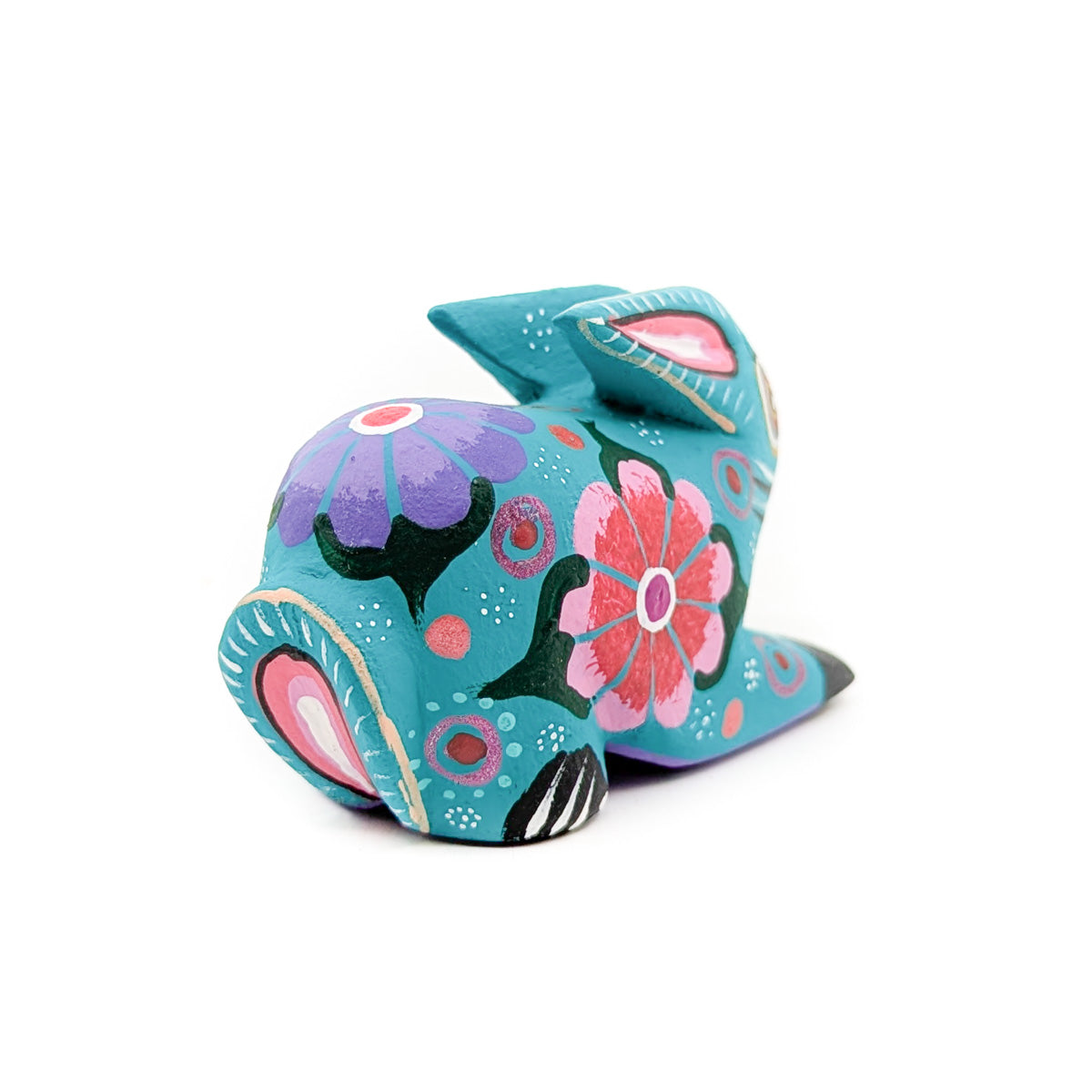 Turquoise Tone Bunny with Floral Accent
