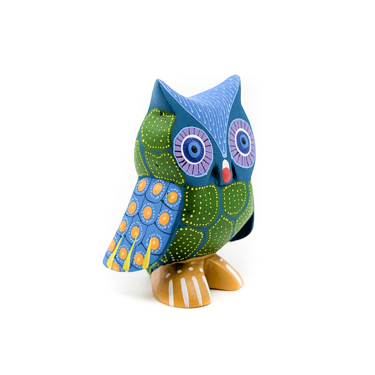 Wise Blue Owl with Green Highlights