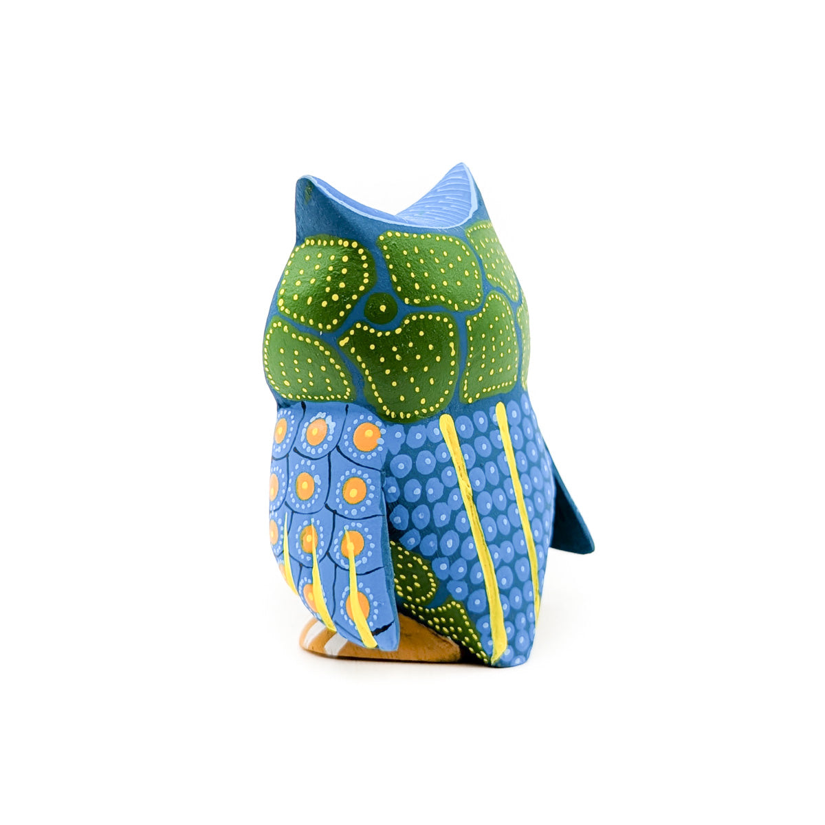 Wise Blue Owl with Green Highlights