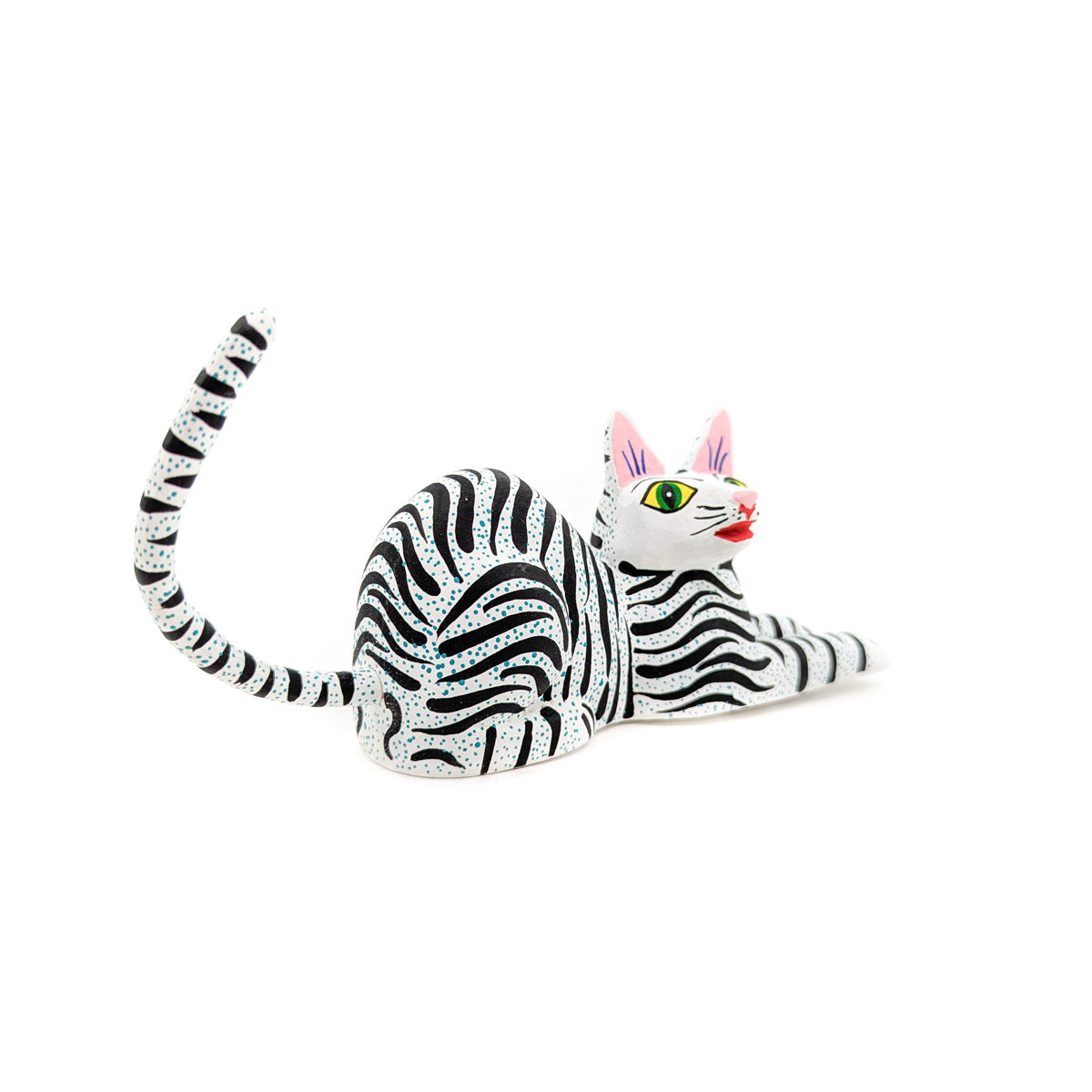 Black and White Striped Reclining Kitty