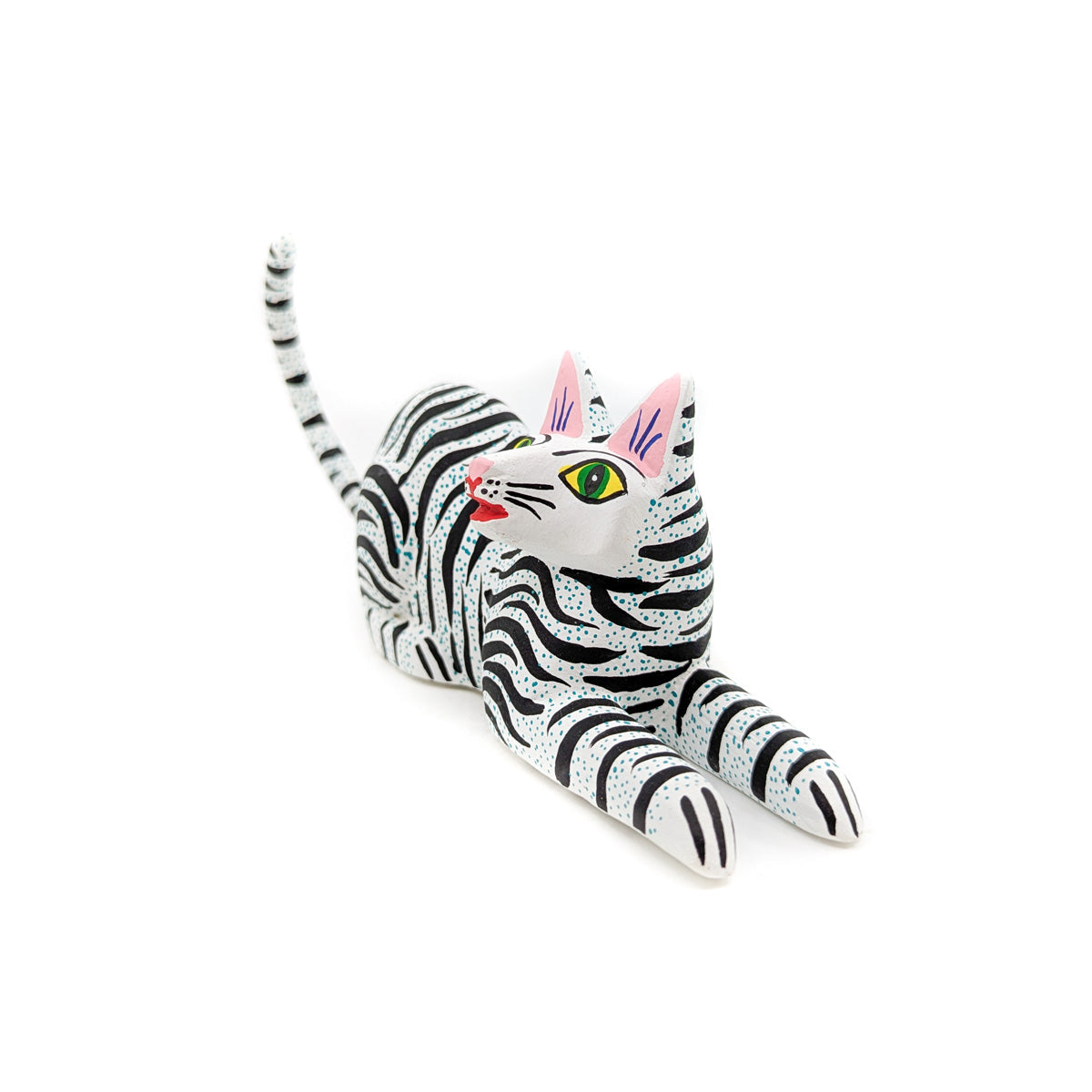 Black and White Striped Reclining Kitty