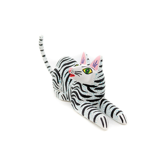 Black and White Striped Reclining Kitty