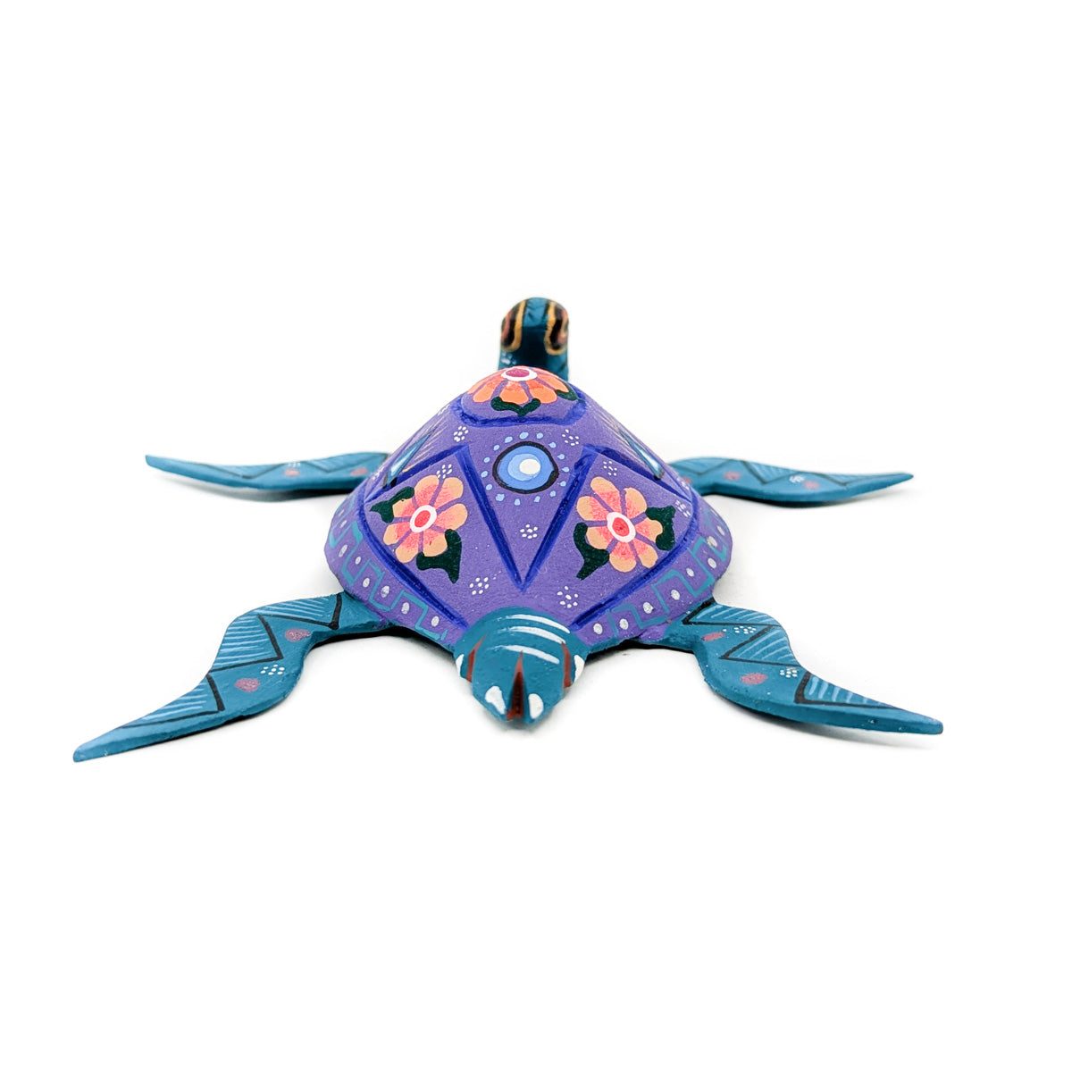 Teal Sea Tortoise with Floral Shell