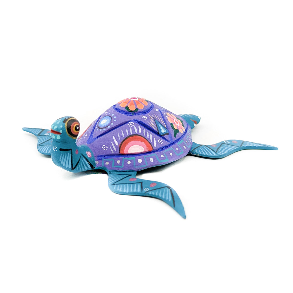 Teal Sea Tortoise with Floral Shell
