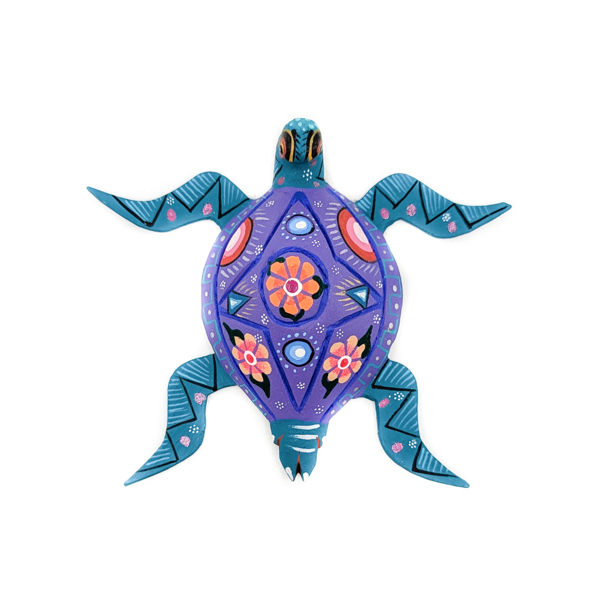 Teal Sea Tortoise with Floral Shell