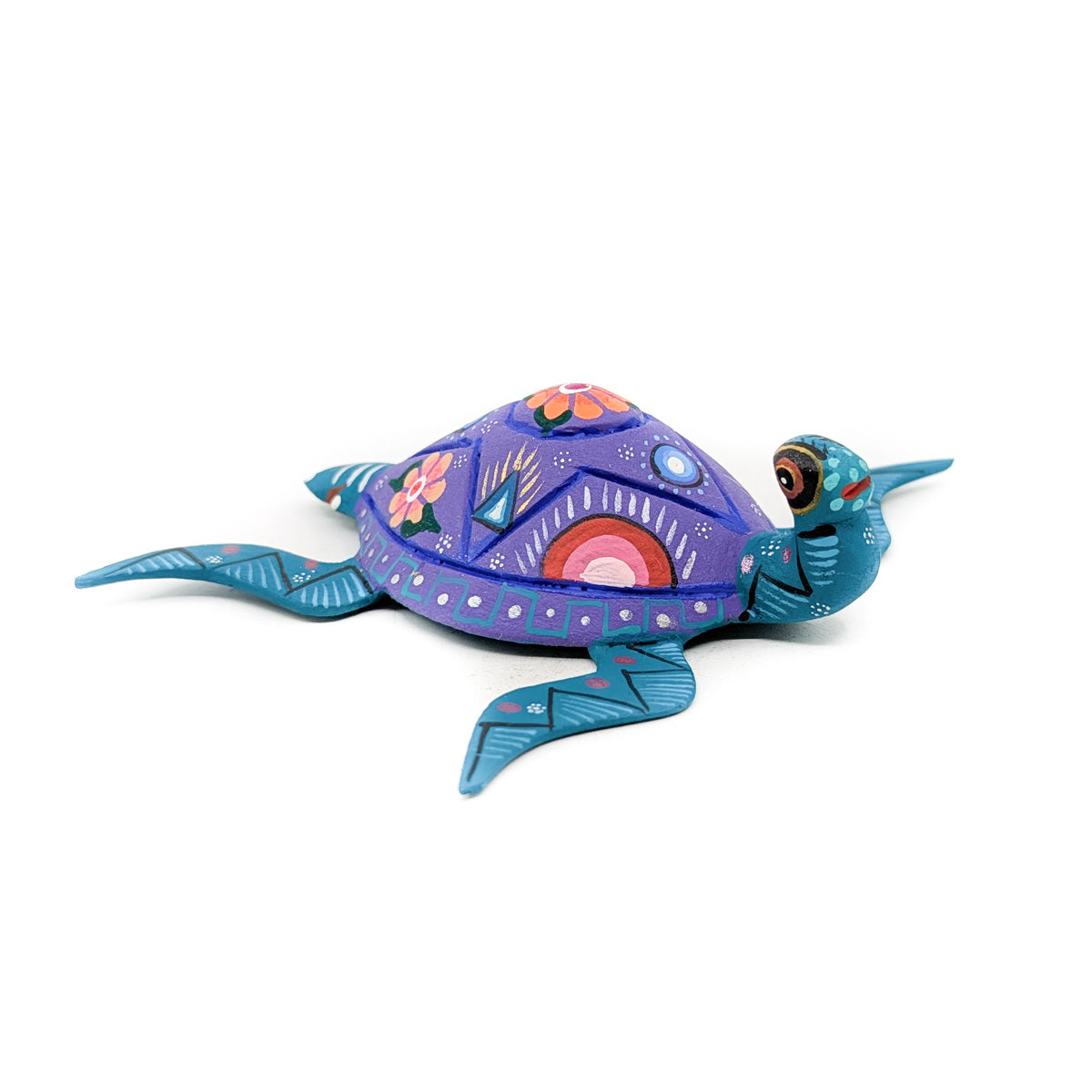 Teal Sea Tortoise with Floral Shell