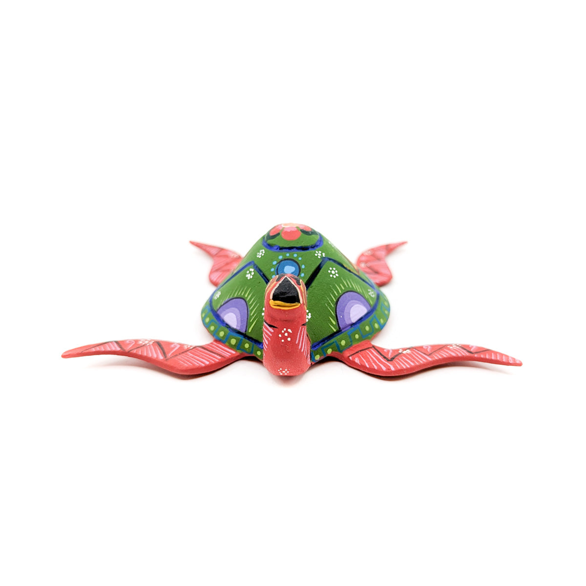 Green and Red Sea Turtle with Colorful Shell