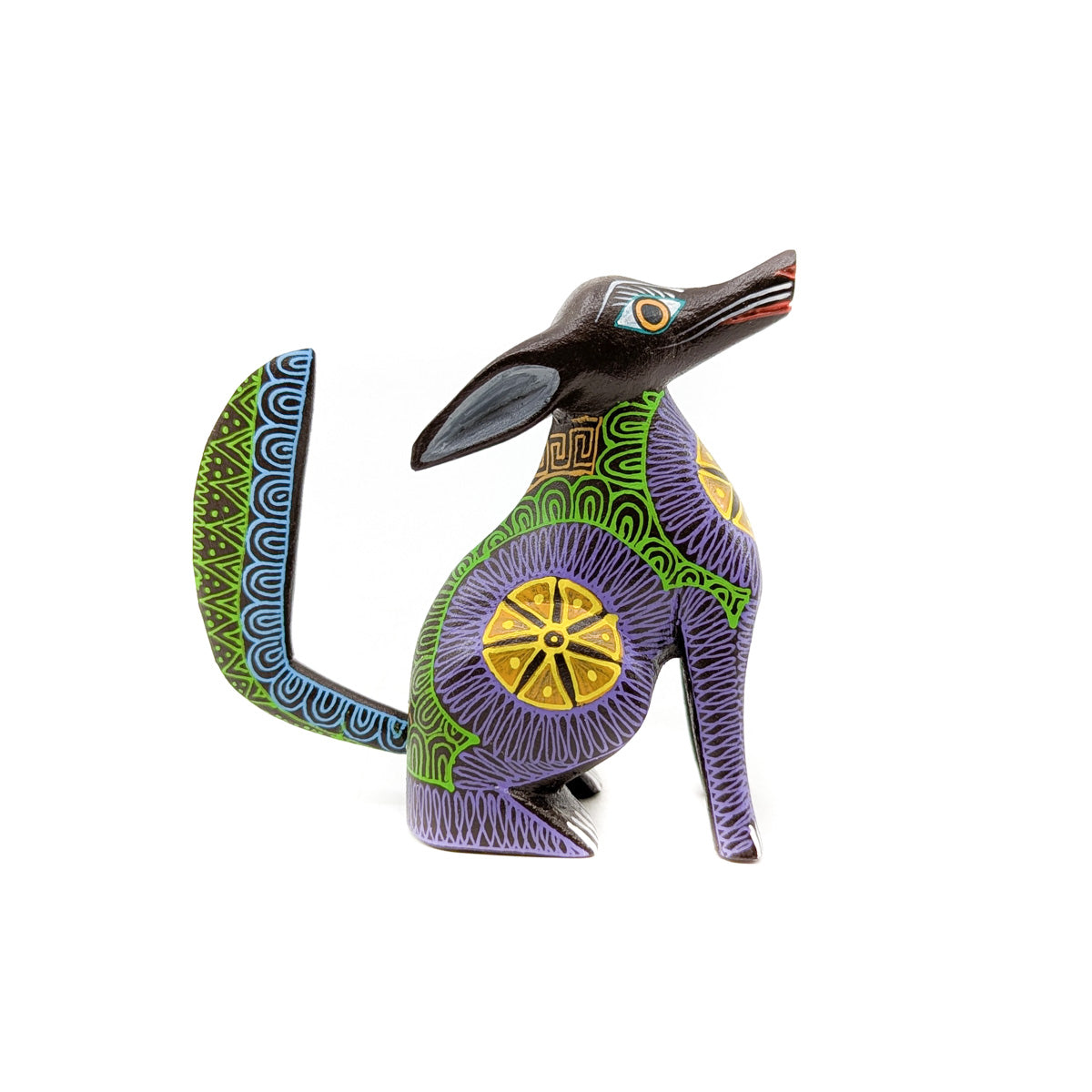 Regal Coyote with Geometric Accents