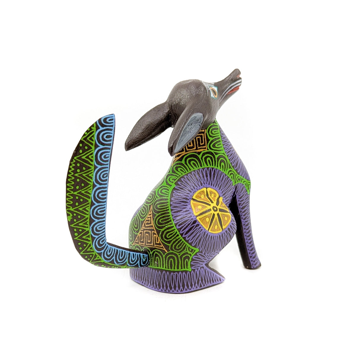 Regal Coyote with Geometric Accents