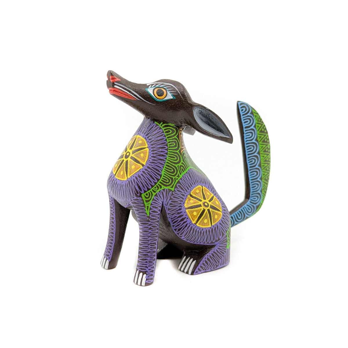 Regal Coyote with Geometric Accents