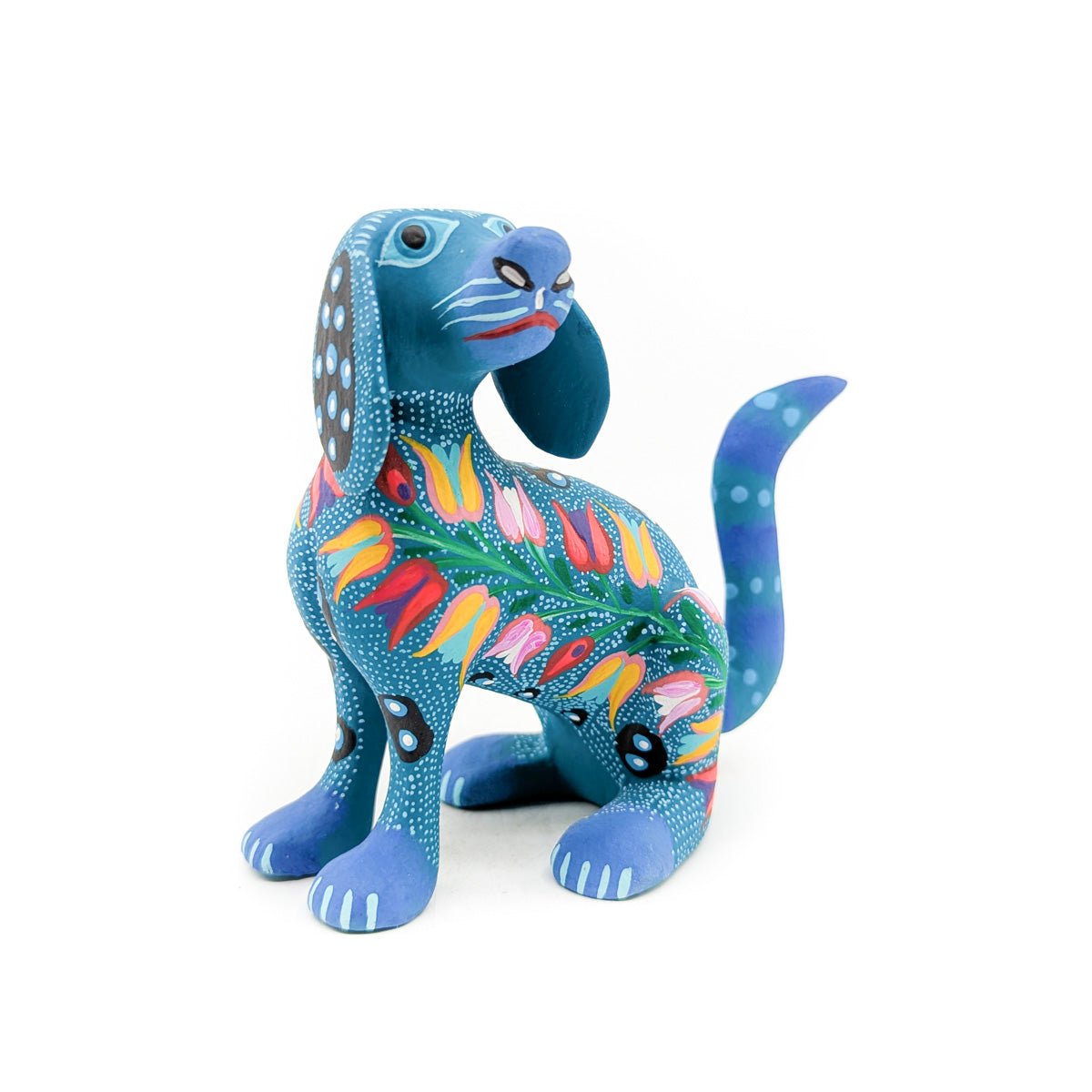 Blue Hound Dog with Tulip Accent