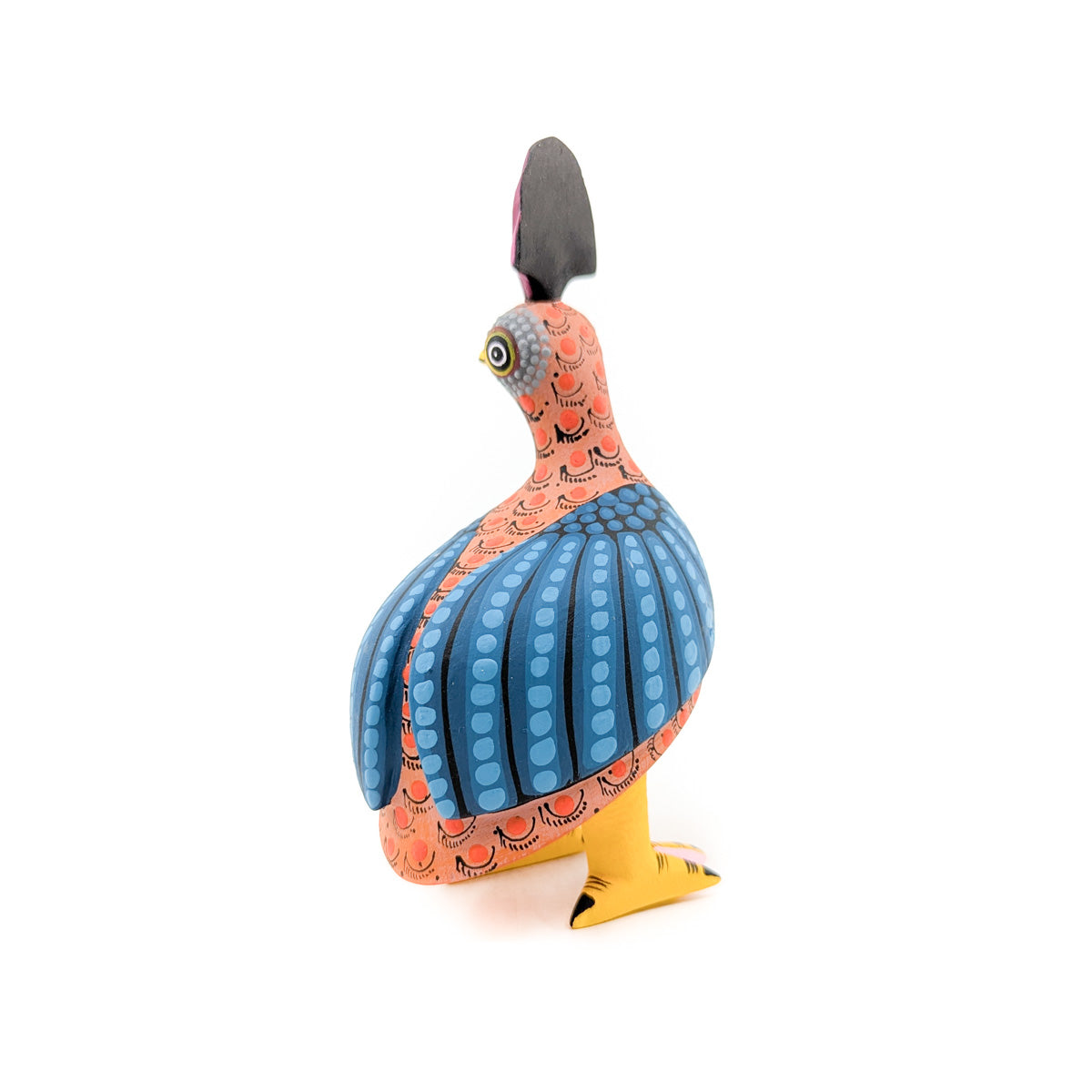 Patterned Quail with Pink Top Knot