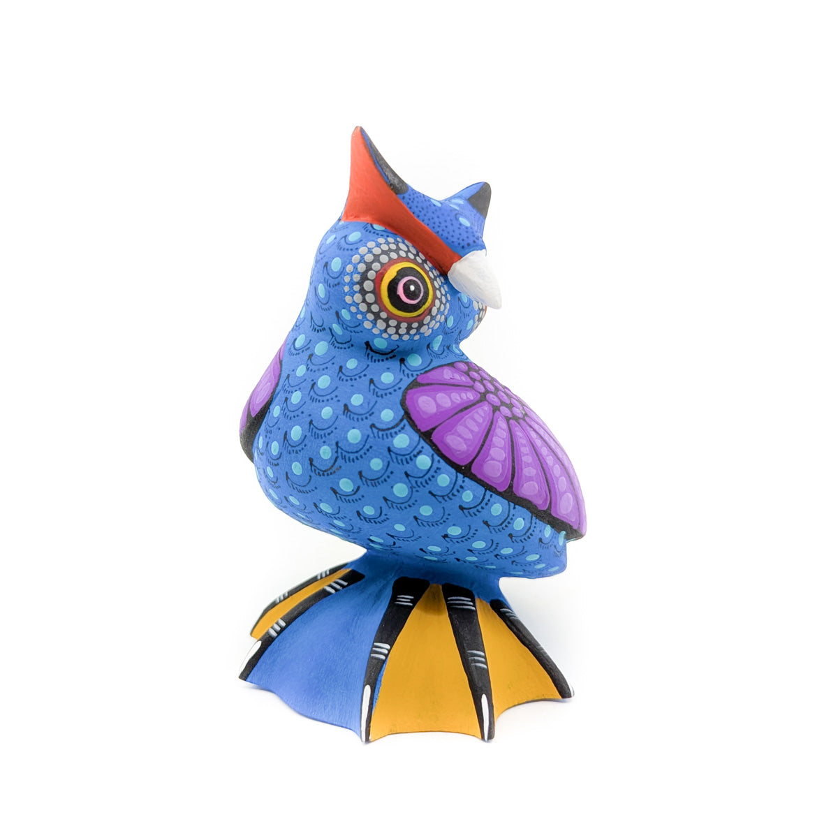 Vibrant Owl with Blue Body and Purple Wings