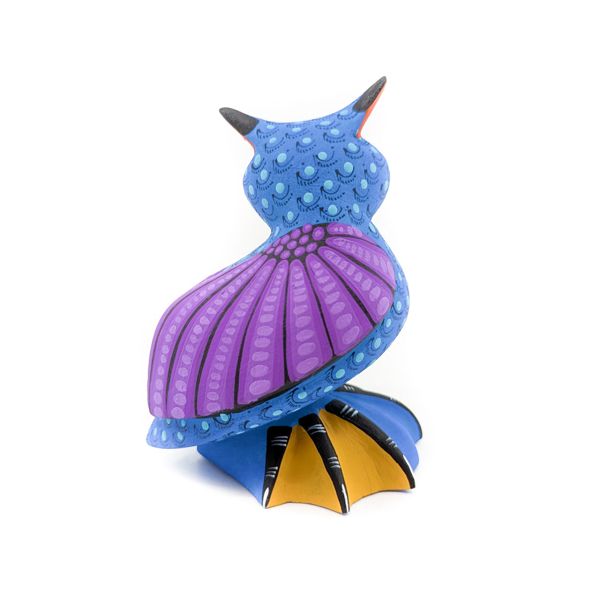 Vibrant Owl with Blue Body and Purple Wings