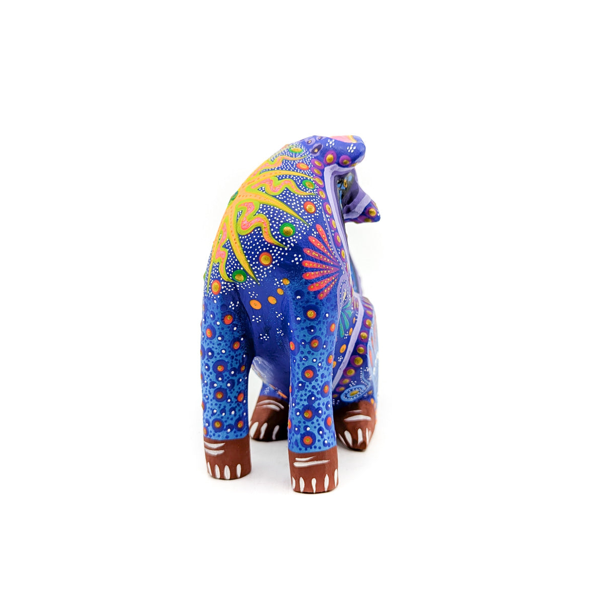 Blue and Purple Coyote with Starburst Pattern