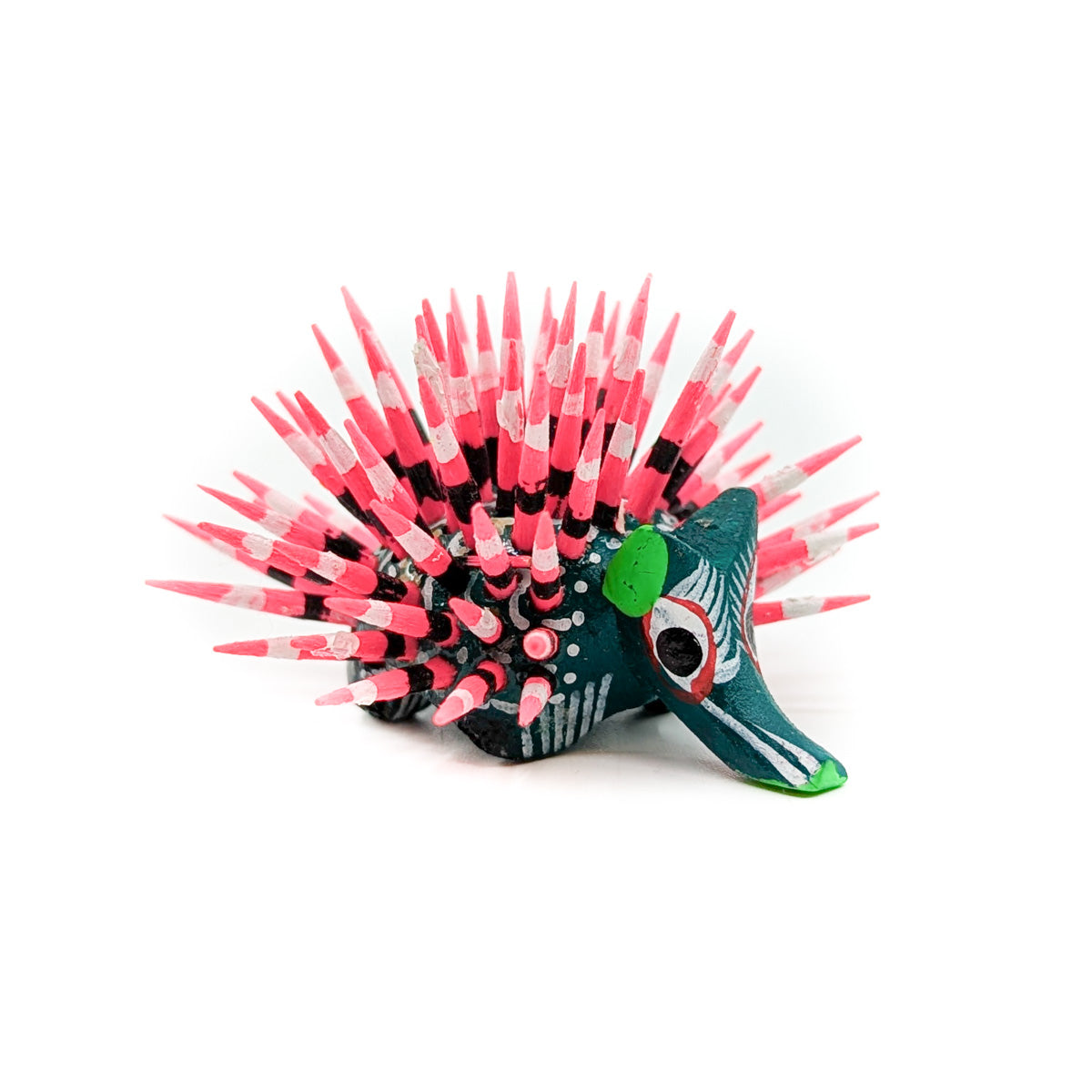 Tiny Green Porcupine with Pink Quills