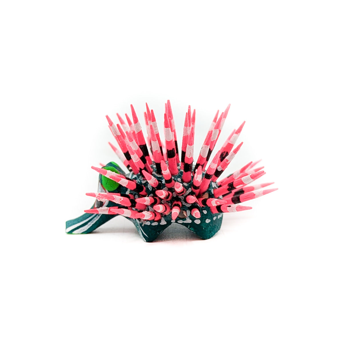 Tiny Green Porcupine with Pink Quills